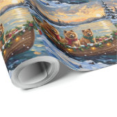 Chow Chow Weihnachtsboot-Feiertag Geschenkpapier (Rolleneckpunkt)