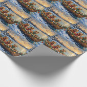 Chow Chow Weihnachtsboot-Feiertag Geschenkpapier (Ecke)