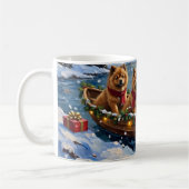 Chow Chow Weihnachtsboot-Feiertag Kaffeetasse (Links)