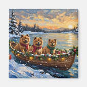 Chow Chow Weihnachtsboot-Feiertag Magnet (Vorne)
