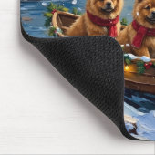 Chow Chow Weihnachtsboot-Feiertag Mousepad (Ecke)