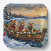 Chow Chow Weihnachtsboot-Feiertag Pappteller (Vorderseite)