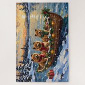 Chow Chow Weihnachtsboot-Feiertag Puzzle (Vertikal)