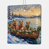 Chow Chow Weihnachtsboot Urlaub Keramikornament (Links)