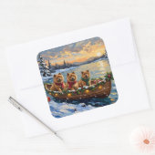 Chow Chow Weihnachtsboot Urlaub Quadratischer Aufkleber (Umschlag)
