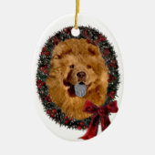 Chow Chow Weihnachtsgeschenke Keramikornament (Vorne)