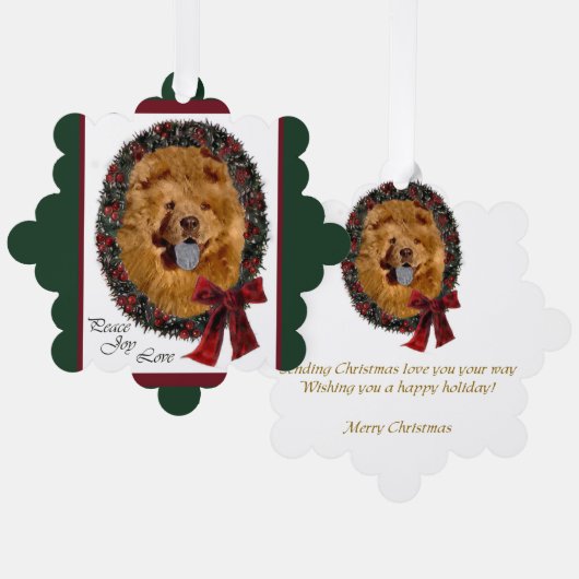 Chow Chow Weihnachtsgeschenke Ornament Karte (Vorderseite/Rückseite)
