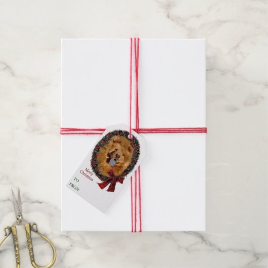 Chow Chow Weihnachtsgeschenke Tags Geschenkanhänger (Mit Garn)