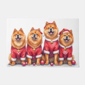 Chow Chow Weihnachtskleid Santa Hut Fußmatte (Vorderseite)