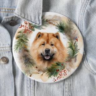 Chow Chow Weihnachtsmann Weihnachtsfest-Jungtier Button