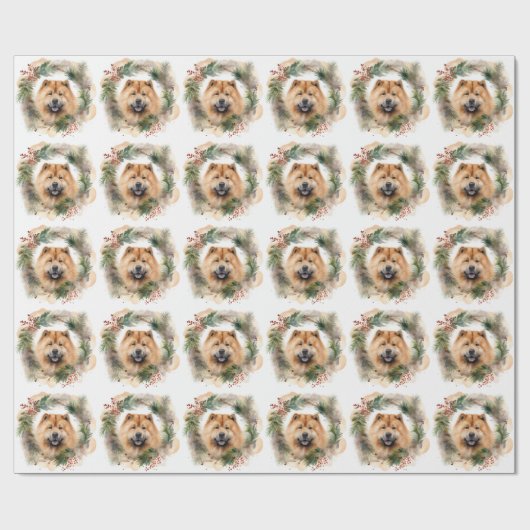 Chow Chow Weihnachtsmann Weihnachtsfest-Jungtier Geschenkpapier (Flach)