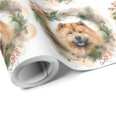 Chow Chow Weihnachtsmann Weihnachtsfest-Jungtier Geschenkpapier (Rolleneckpunkt)