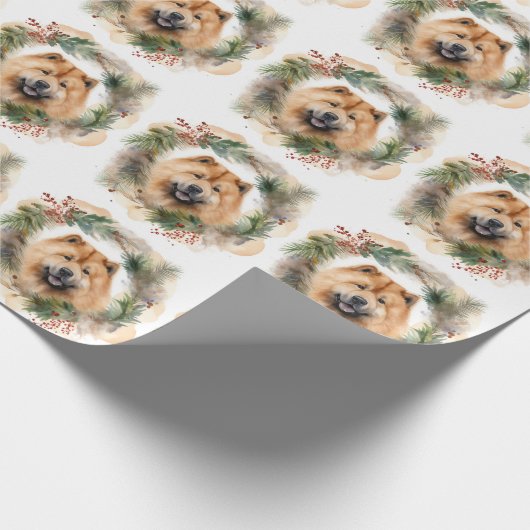 Chow Chow Weihnachtsmann Weihnachtsfest-Jungtier Geschenkpapier (Ecke)