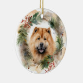 Chow Chow Weihnachtsmann Weihnachtsfest-Jungtier Keramik Ornament (Rechts)