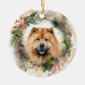 Chow Chow Weihnachtsmann Weihnachtsfest-Jungtier Keramik Ornament (Vorne)