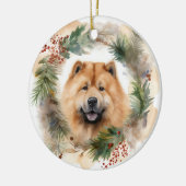 Chow Chow Weihnachtsmann Weihnachtsfest-Jungtier Keramik Ornament (Links)