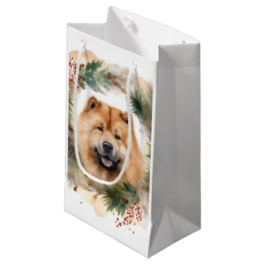 Chow Chow Weihnachtsmann Weihnachtsfest-Jungtier Kleine Geschenktüte (Vorderseite Schrägansicht)