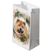 Chow Chow Weihnachtsmann Weihnachtsfest-Jungtier Kleine Geschenktüte (Rückseite Schrägansicht)