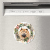 Chow Chow Weihnachtsmann Weihnachtsfest-Jungtier Magnet (In Situ (Geschirrspüler))