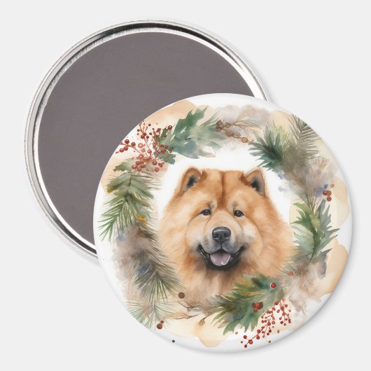 Chow Chow Weihnachtsmann Weihnachtsfest-Jungtier Magnet (Vorderseite/Rückseite)