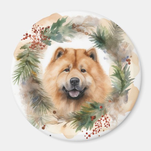 Chow Chow Weihnachtsmann Weihnachtsfest-Jungtier Magnet (Vorne)