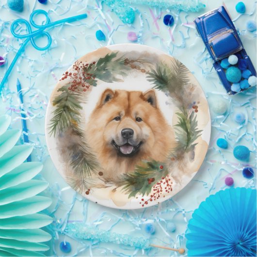 Chow Chow Weihnachtsmann Weihnachtsfest-Jungtier Pappteller (Party)