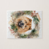 Chow Chow Weihnachtsmann Weihnachtsfest-Jungtier Puzzle (Horizontal)