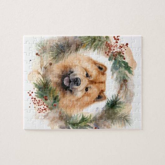 Chow Chow Weihnachtsmann Weihnachtsfest-Jungtier Puzzle (Horizontal)