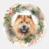 Chow Chow Weihnachtsmann Weihnachtsfest-Jungtier Runder Aufkleber (Vorderseite)