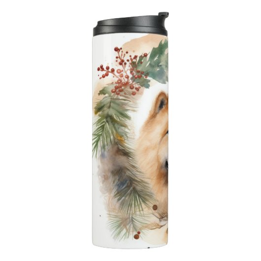 Chow Chow Weihnachtsmann Weihnachtsfest-Jungtier Thermosbecher (Nach links gedreht)