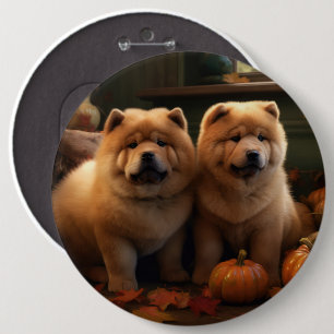 Chow Chow Welpe Herbst Delight Pumpen Button