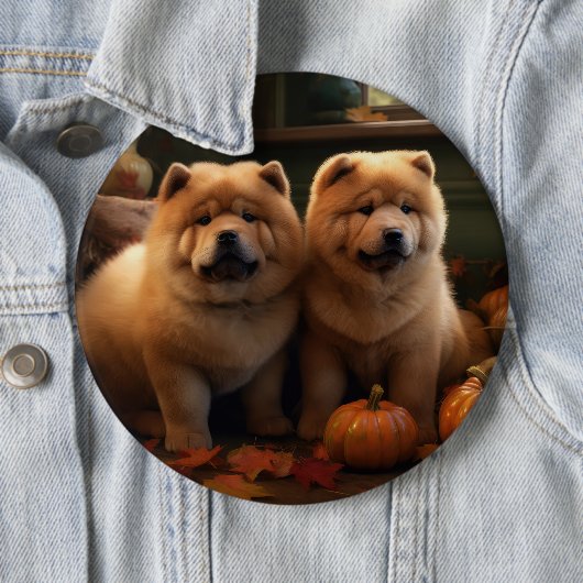 Chow Chow Welpe Herbst Delight Pumpen Button (Beispiel)