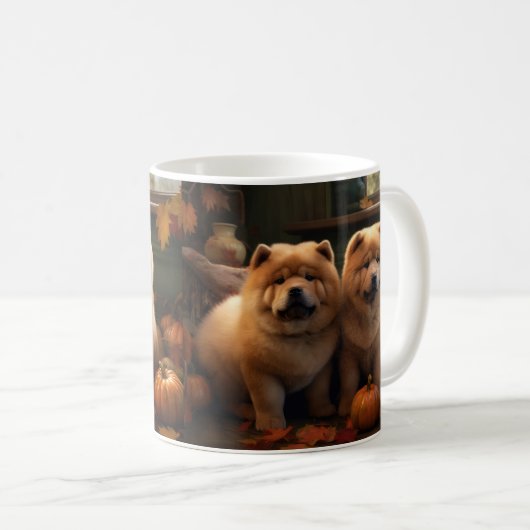 Chow Chow Welpe Herbst Delight Pumpen Kaffeetasse (VorderseiteRechts)
