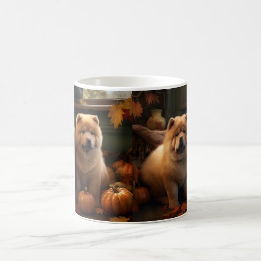 Chow Chow Welpe Herbst Delight Pumpen Kaffeetasse (Mittel)