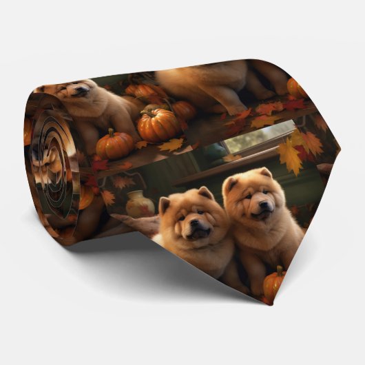 Chow Chow Welpe Herbst Delight Pumpen Krawatte (Gerollt)