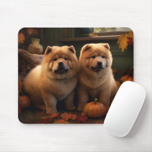Chow Chow Welpe Herbst Delight Pumpen Mousepad (Mit Mouse)