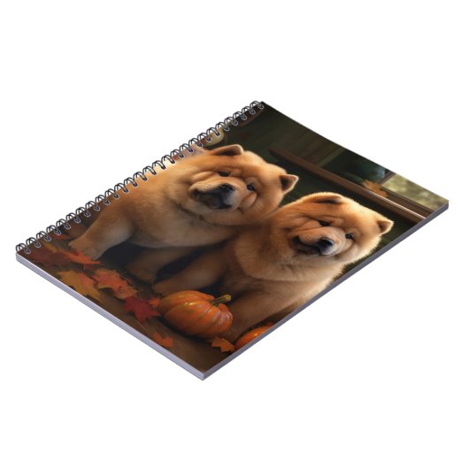 Chow Chow Welpe Herbst Delight Pumpen Notizblock (Linke Seite)