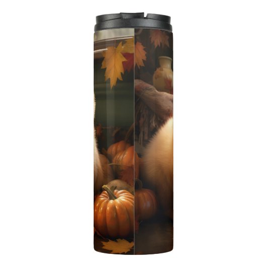 Chow Chow Welpe Herbst Delight Pumpen Thermosbecher (Rückseite)