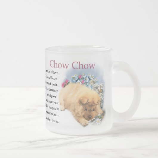 Chow-Chow-Welpen-Kunst-Geschenke Mattglastasse (Rechts)