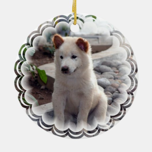 Chow-Chow Welpen-Verzierung Keramik Ornament (Hinten)