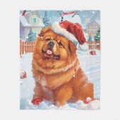 Chow Chow Winter Wonderland Weihnachtsfreude Fleecedecke (Vorderseite)