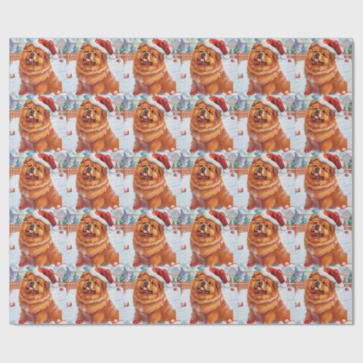 Chow Chow Winter Wonderland Weihnachtsfreude Geschenkpapier (Flach)