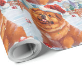 Chow Chow Winter Wonderland Weihnachtsfreude Geschenkpapier (Rolleneckpunkt)