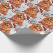 Chow Chow Winter Wonderland Weihnachtsfreude Geschenkpapier (Ecke)