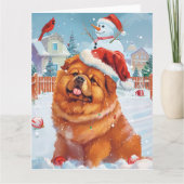 Chow Chow Winter Wonderland Weihnachtsfreude Karte (Vorderseite)