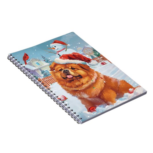 Chow Chow Winter Wonderland Weihnachtsfreude Notizblock (Rechte Seite)