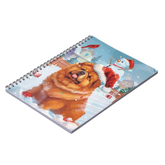 Chow Chow Winter Wonderland Weihnachtsfreude Notizblock (Linke Seite)