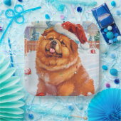 Chow Chow Winter Wonderland Weihnachtsfreude Pappteller (Party)