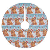 Chow Chow Winter Wonderland Weihnachtsfreude Polyester Weihnachtsbaumdecke (Vorderseite)