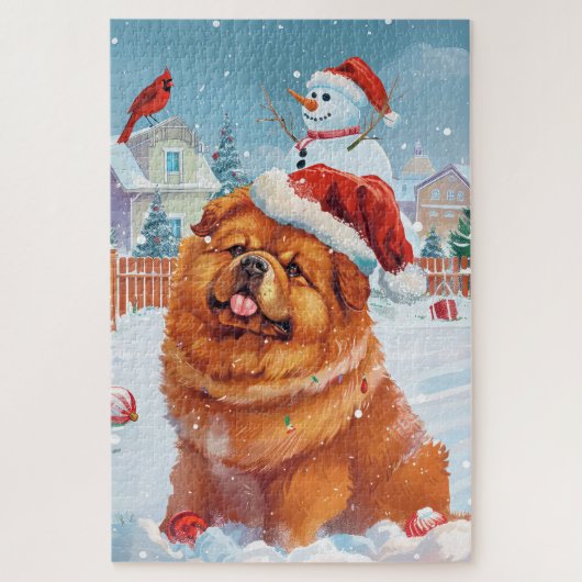 Chow Chow Winter Wonderland Weihnachtsfreude Puzzle (Vertikal)